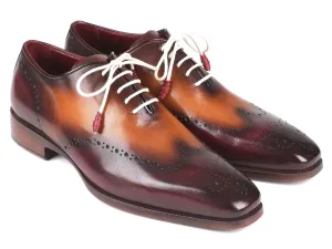 Paul Parkman Men's Wingtip Oxfords in Bordeaux & Camel