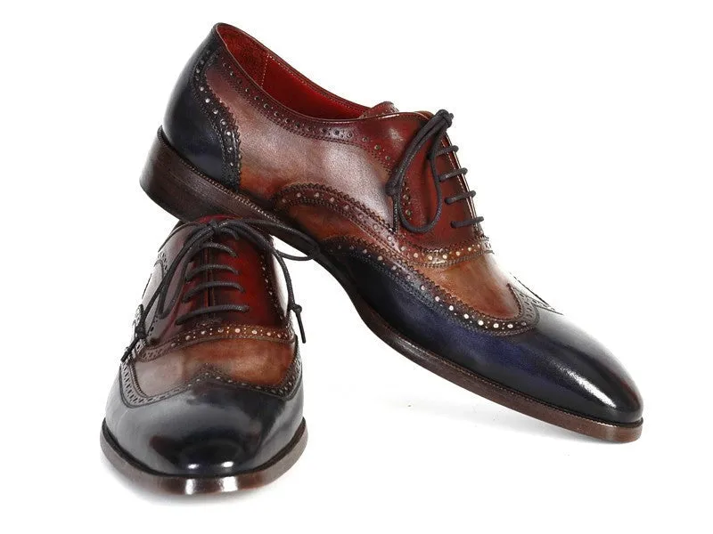 Paul Parkman Men's Wingtip Oxfords in Navy, Camel & Bordeaux