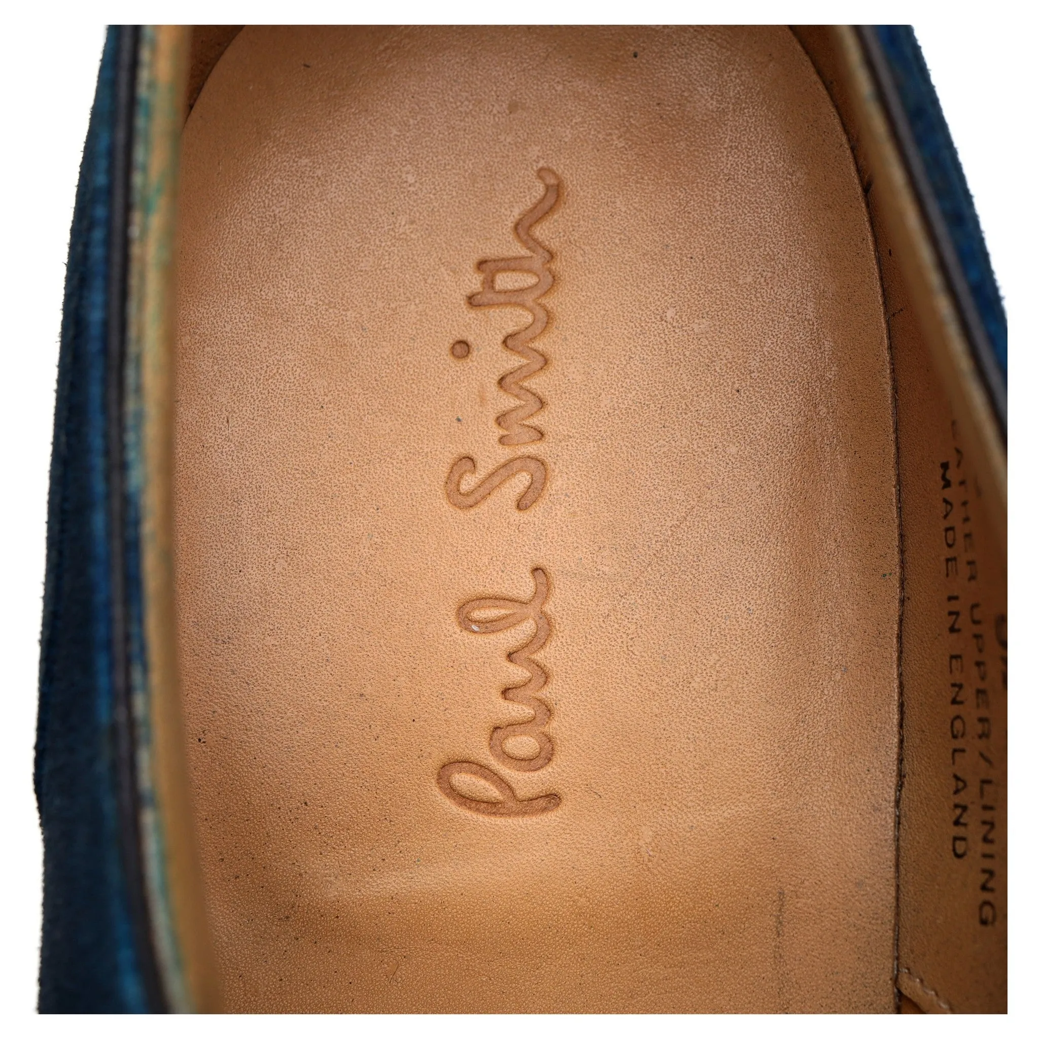 Paul Smith 'Onslow' Blue Patina Suede Apron Derby UK 9.5 E