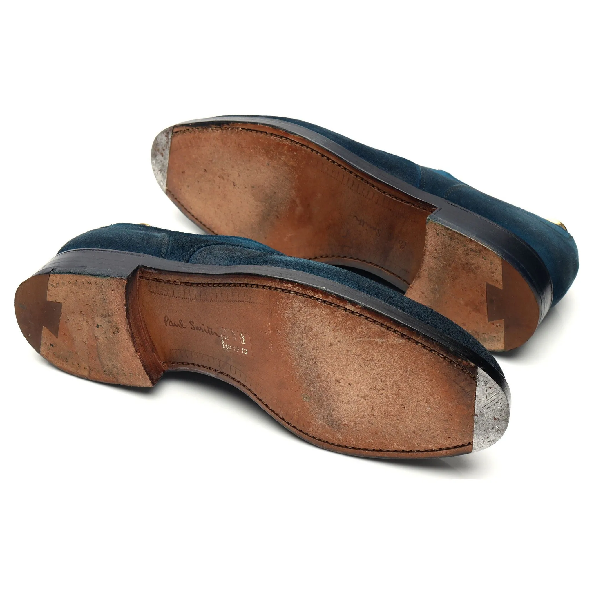 Paul Smith 'Onslow' Blue Patina Suede Apron Derby UK 9.5 E