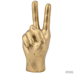 Peace Sign Sculpture in Brass, tabletop art
