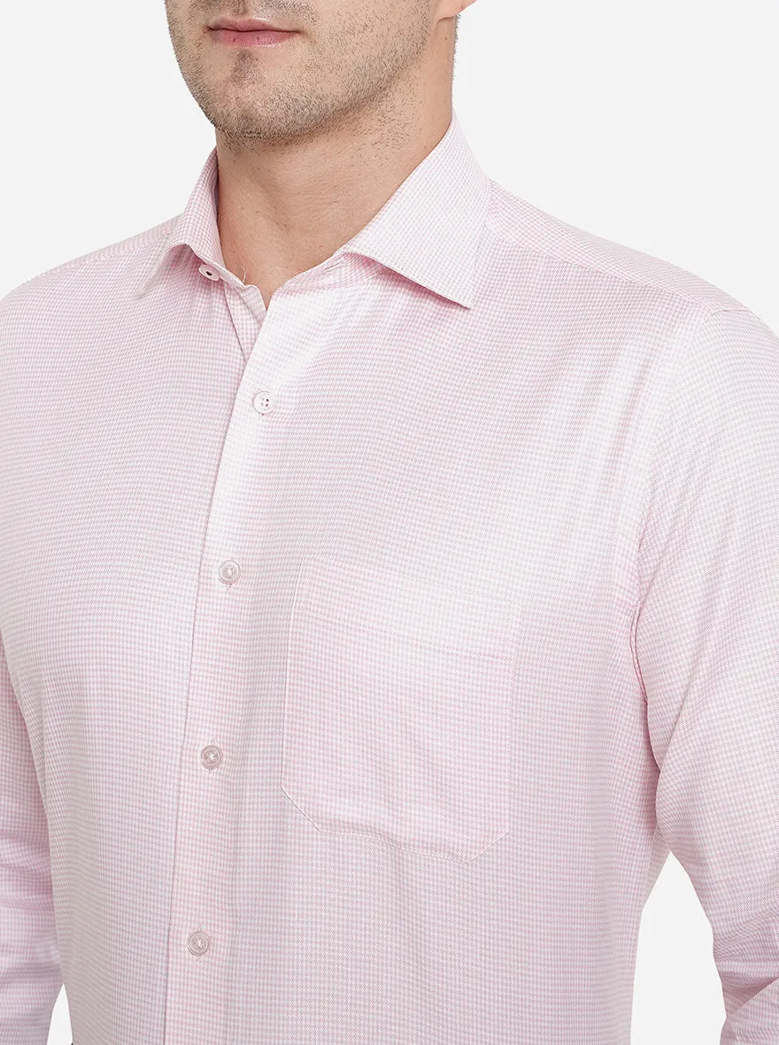 Pink Checked Regular Fit Formal Shirt | JadeBlue