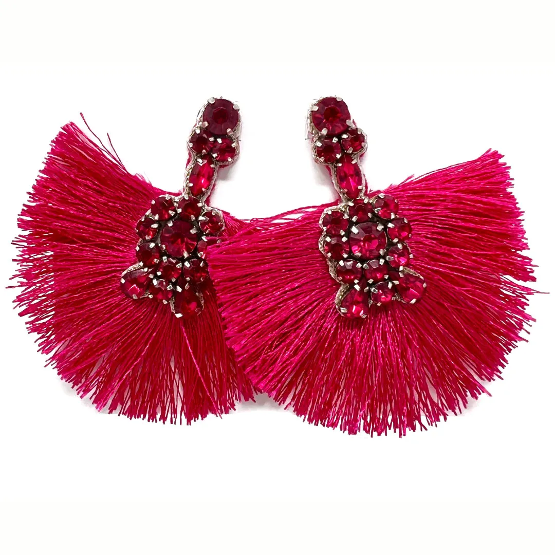 Pink Coral Reef Fringe Earrings