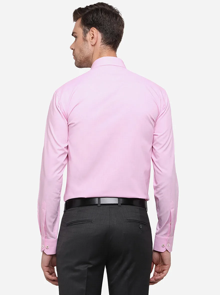 Pink Solid Regular Fit Formal Shirt | JadeBlue