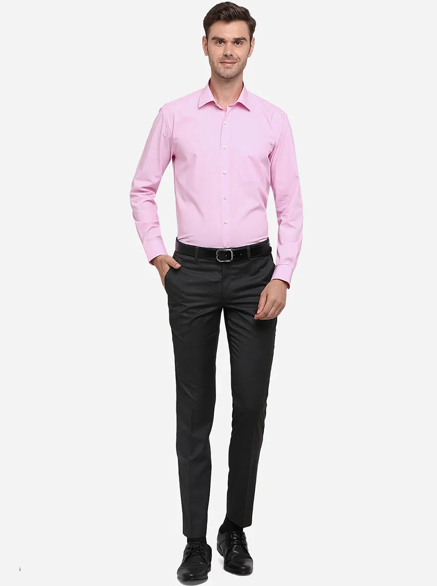 Pink Solid Regular Fit Formal Shirt | JadeBlue