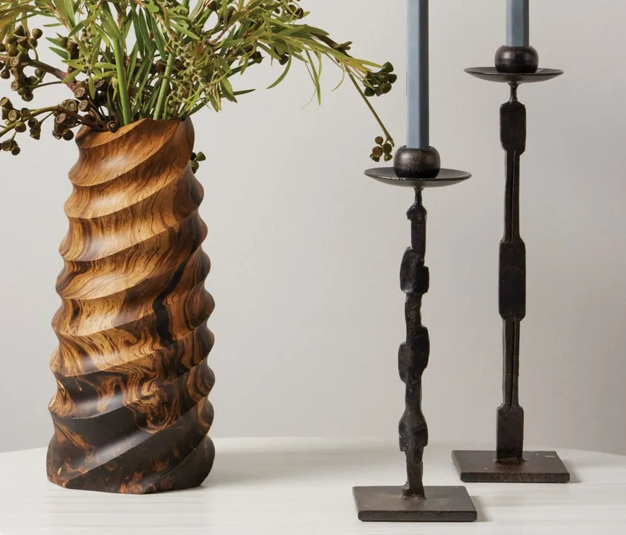 Quentin Square Base Candle Holders, Set of 2