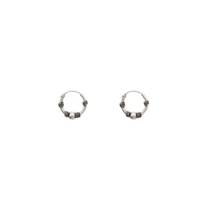 Rope Wrapped Small Hoop Earrings (Silver)