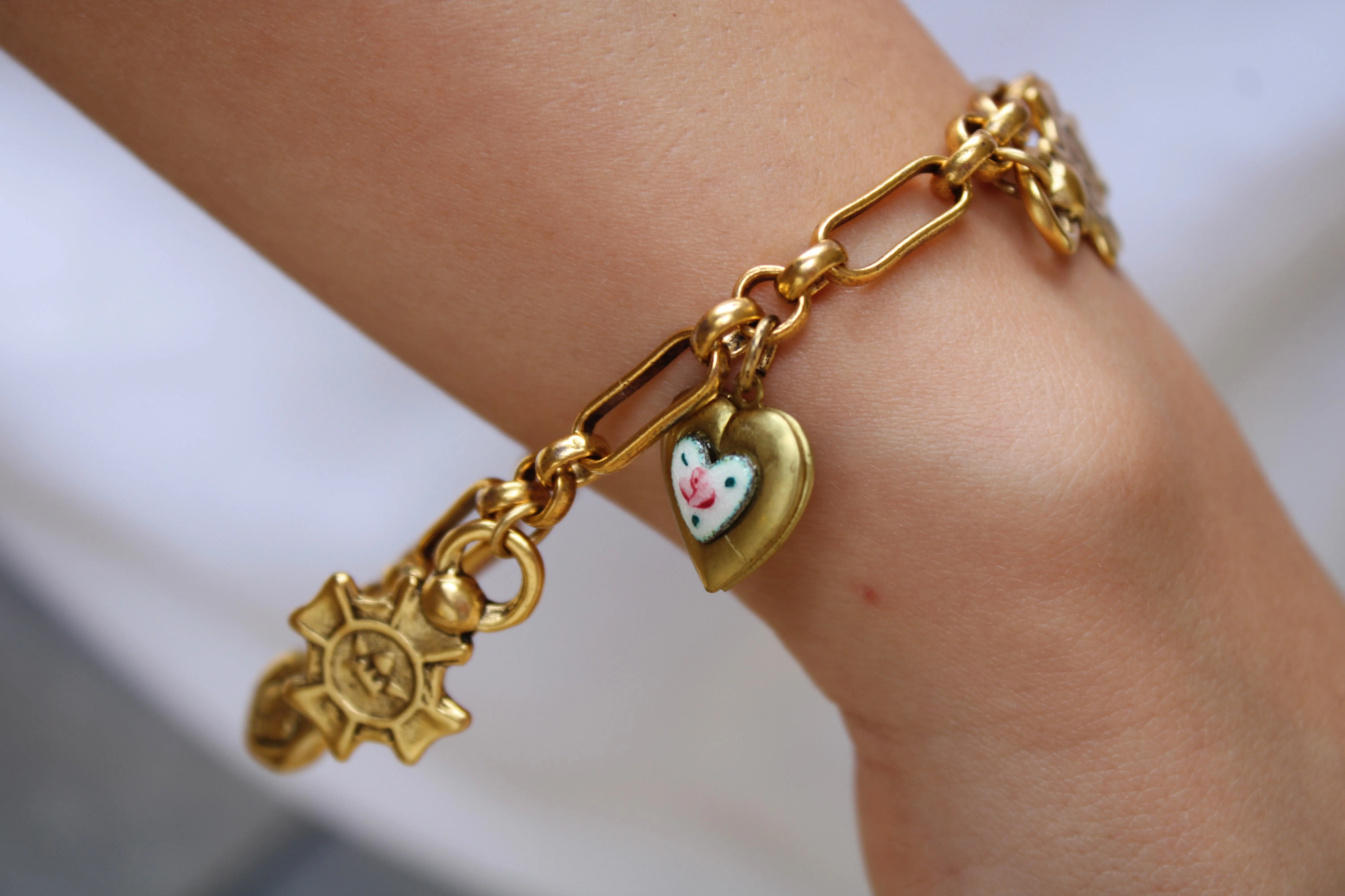 Rose Locket Charm Bracelet