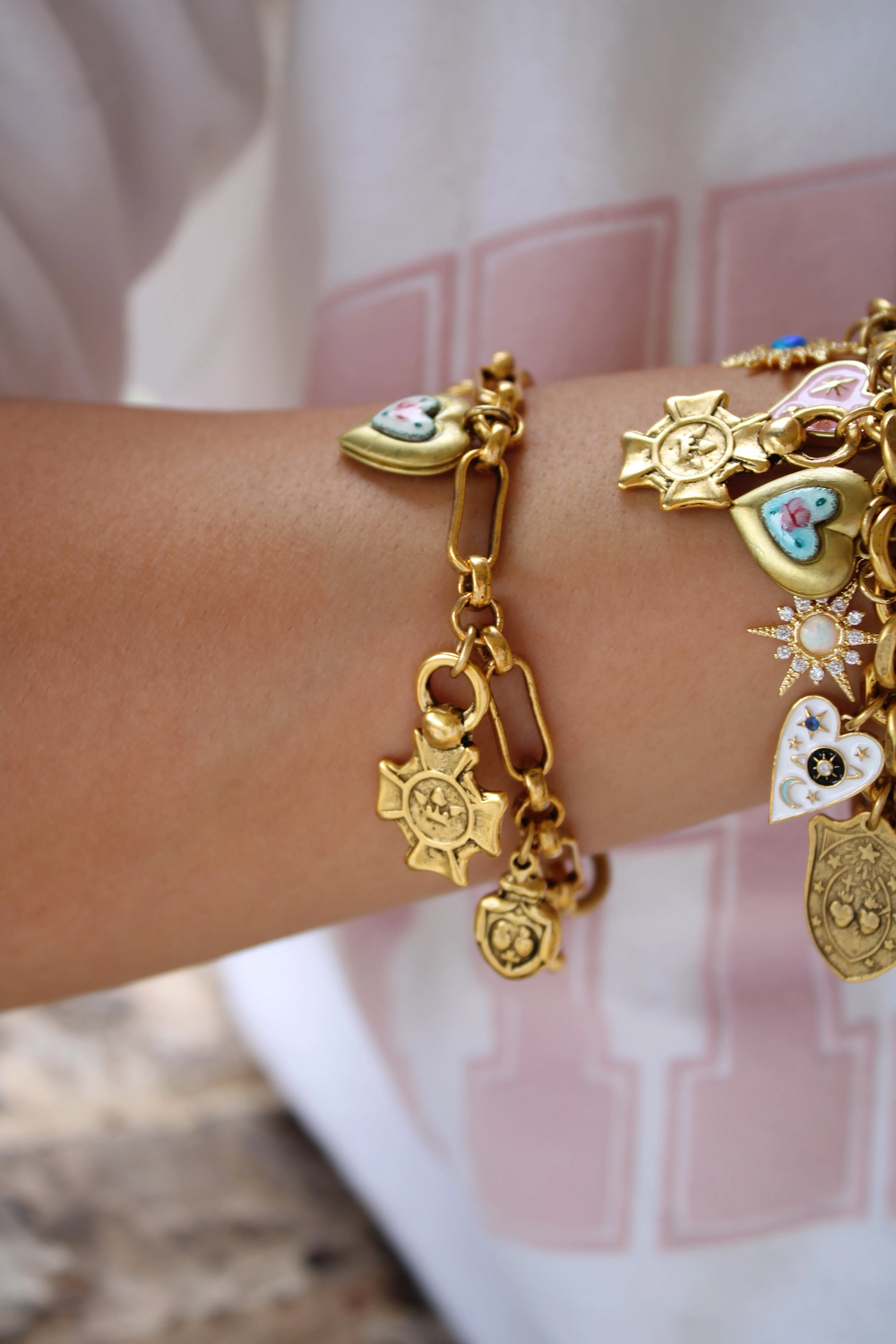 Rose Locket Charm Bracelet