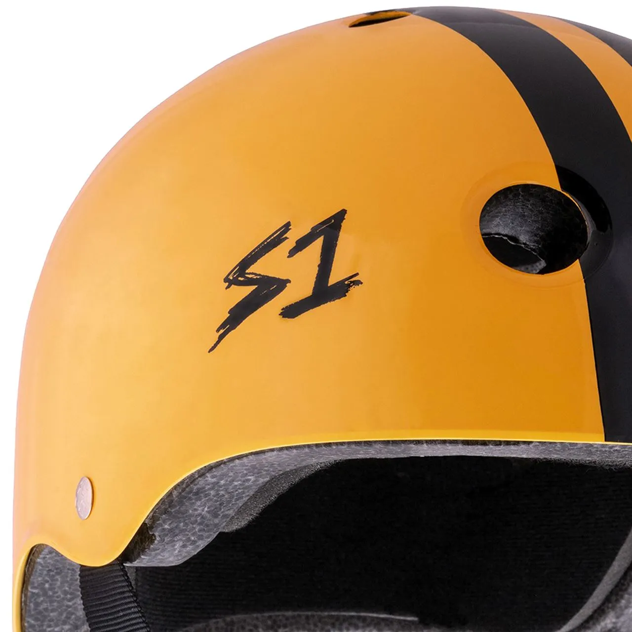 S1 Lifer Helmet - Orange Gloss / Black Stripe