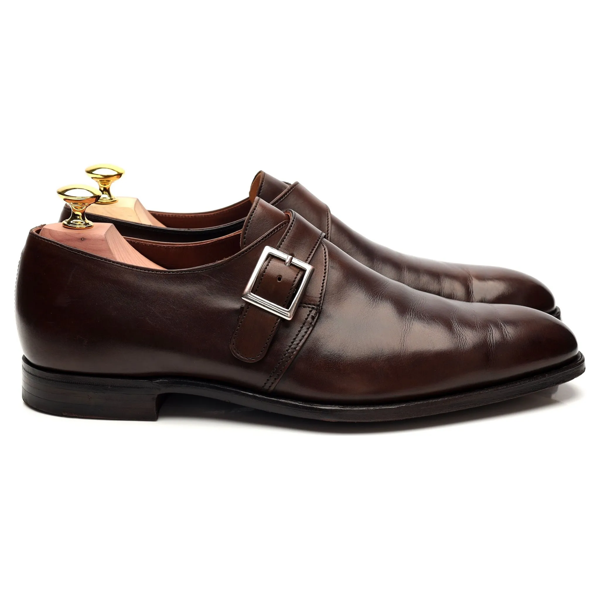 'Savile 4' Dark Brown Leather Monk Strap UK 7.5 E