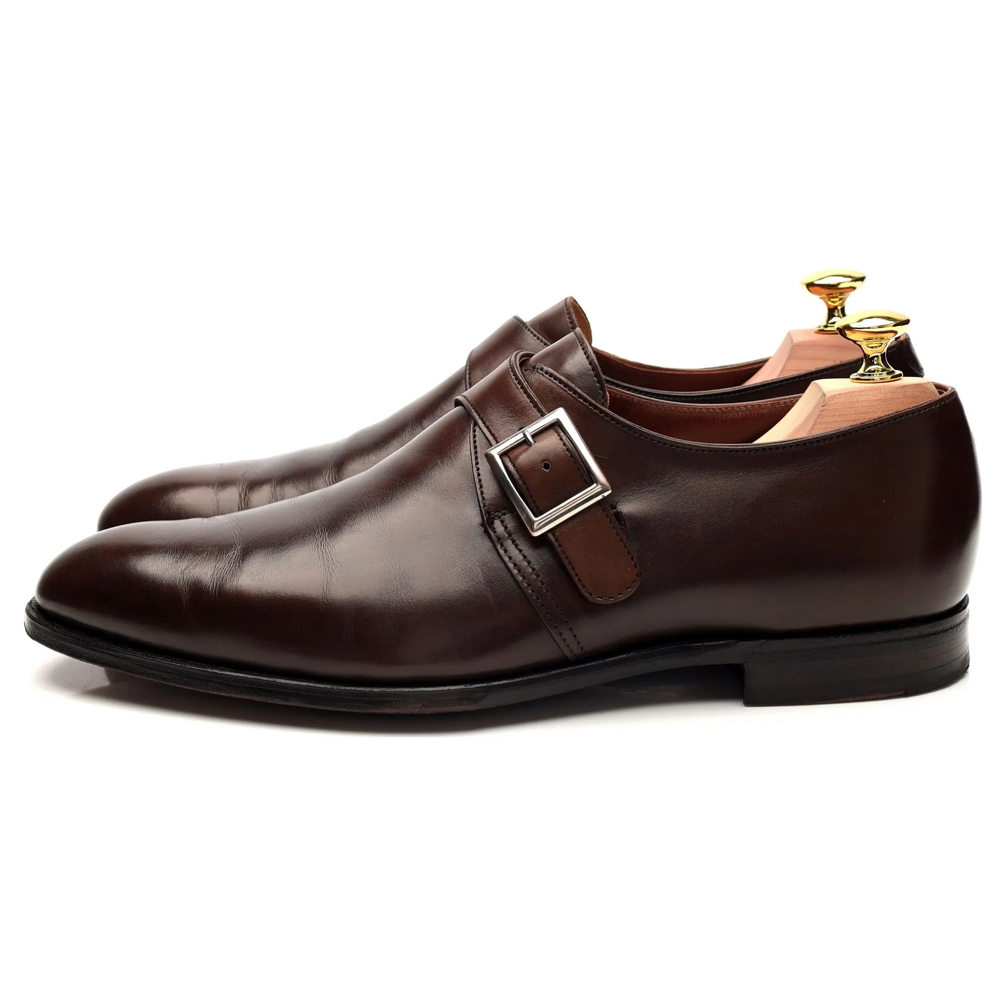 'Savile 4' Dark Brown Leather Monk Strap UK 7.5 E