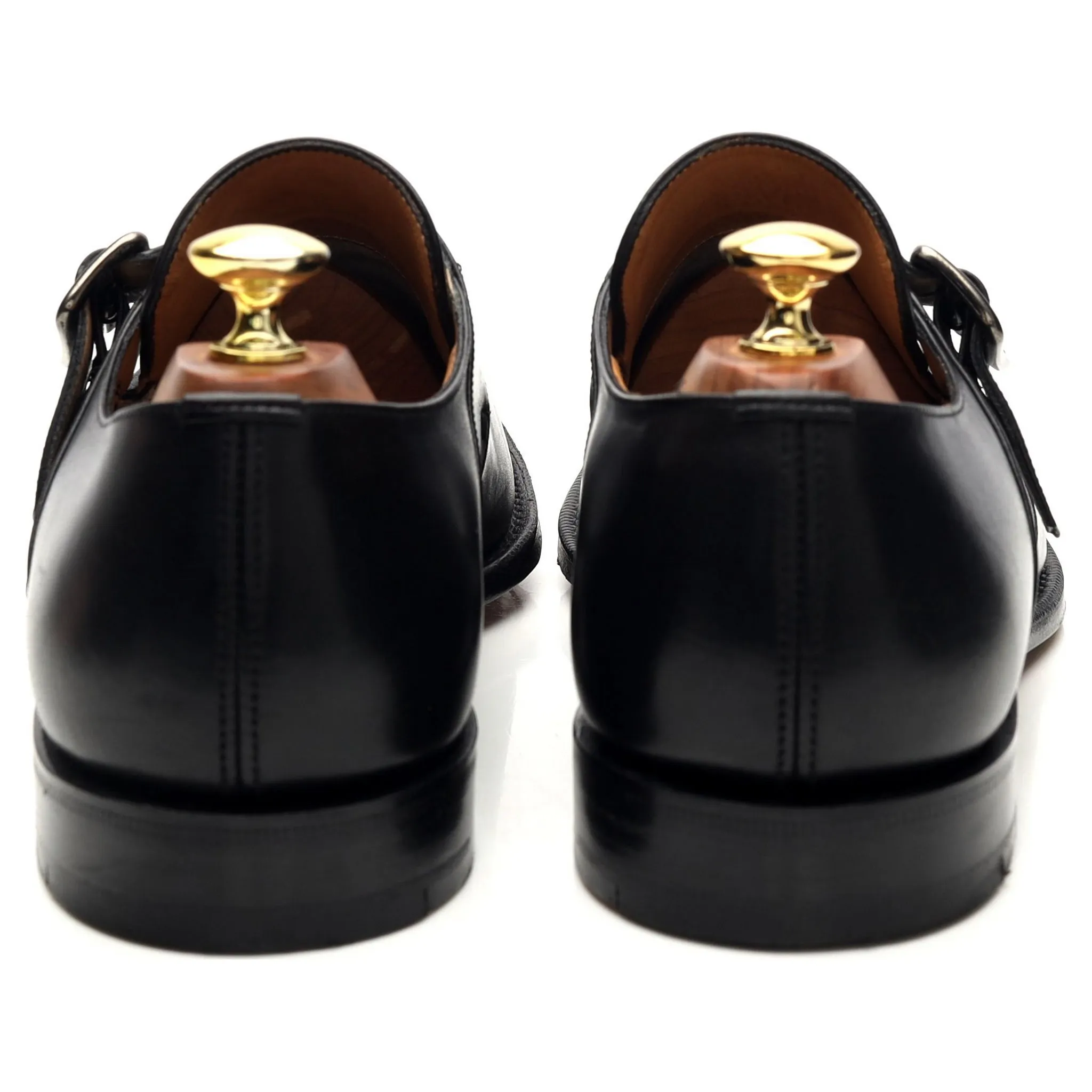 'Saxton' Black Leather Monk Strap UK 8.5 G