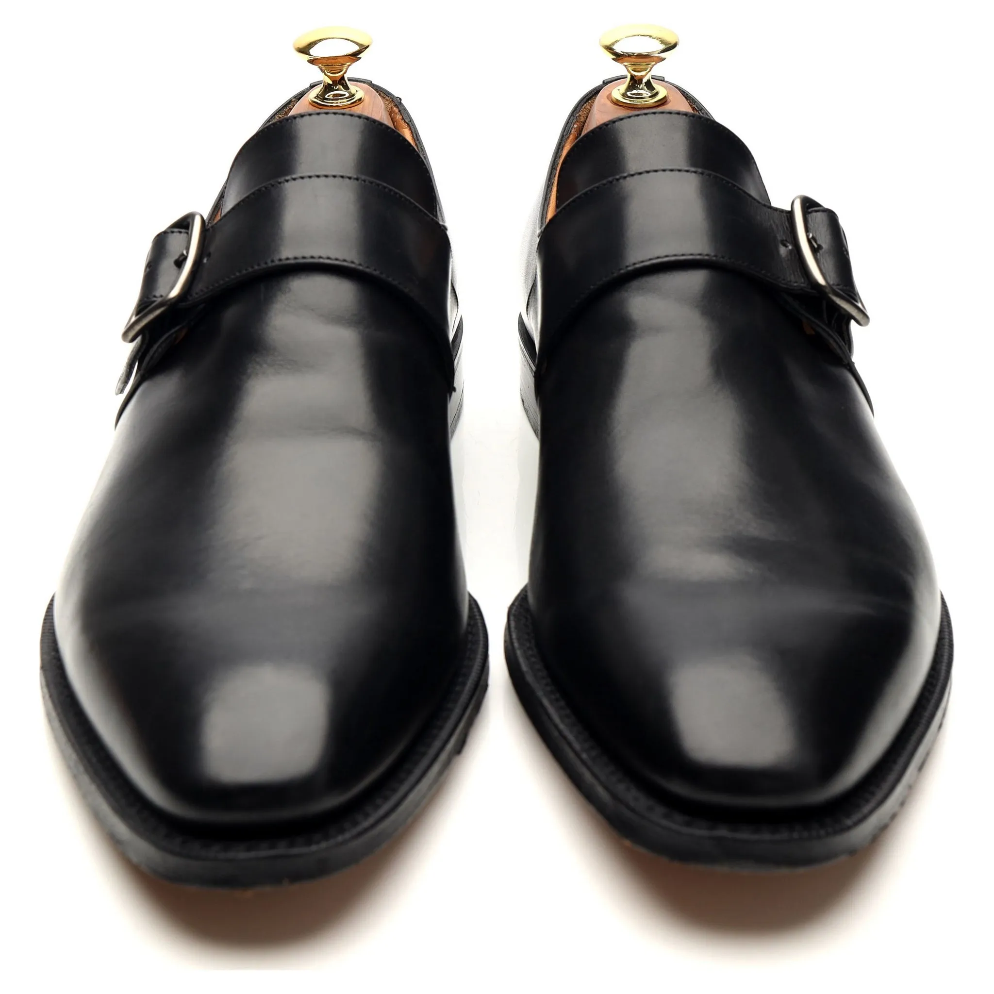 'Saxton' Black Leather Monk Strap UK 8.5 G