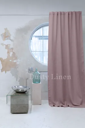 Set of 2 blackout linen curtains in Dusty Rose
