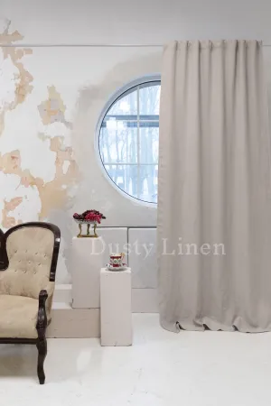 Set of 2 blackout linen curtains in Natural Light