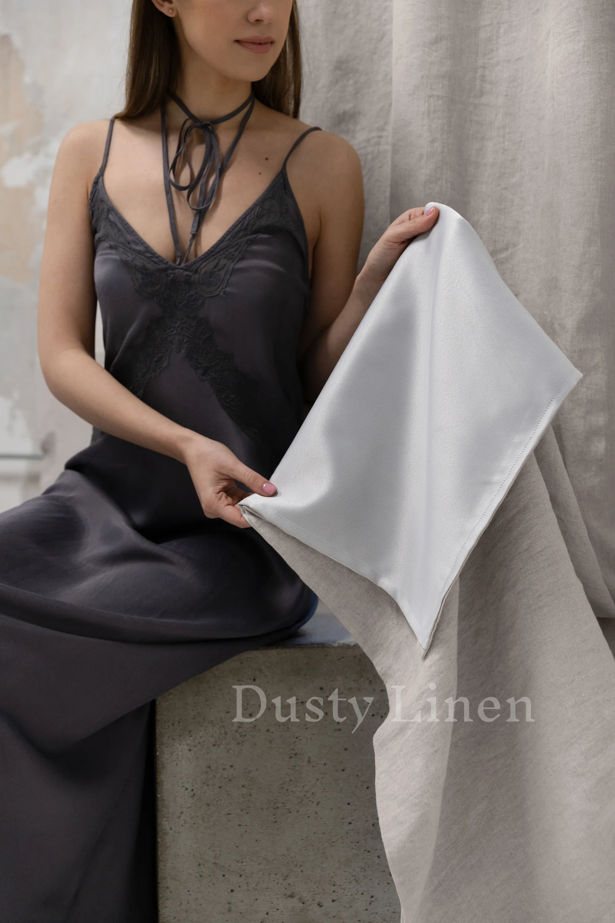 Set of 2 blackout linen curtains in Natural Light