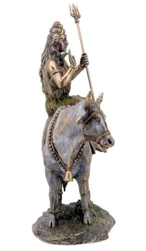 Shiva Seated on Nandi in Antique Bronze Finish