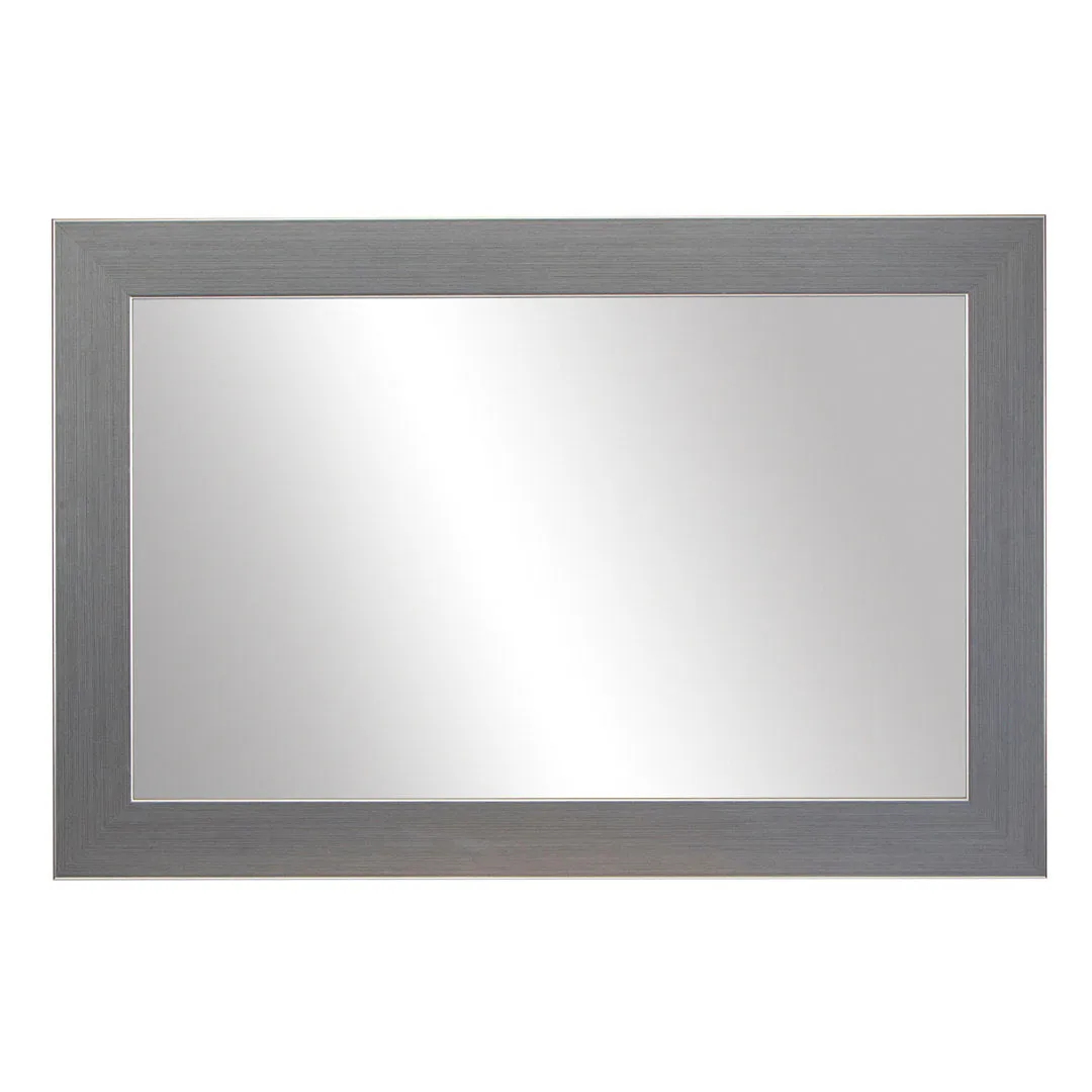 Shmuel Wood Framed with Safety Backing Ideal for Bathroom / Vanity Mirror Wade Logan® Size: 30" x 36" Finish: Antique Satin Nickel