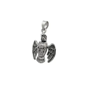 Silver Antique-Finish 3D Eagle Pendant (Silver)