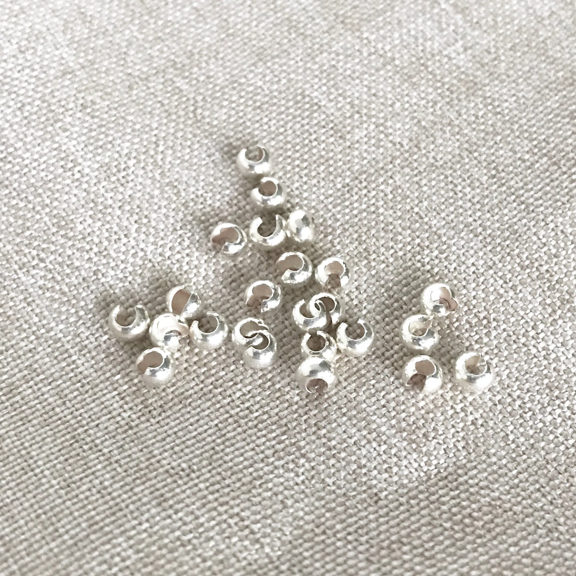 Silver Plated 3mm Crimp Cover - Package of 24