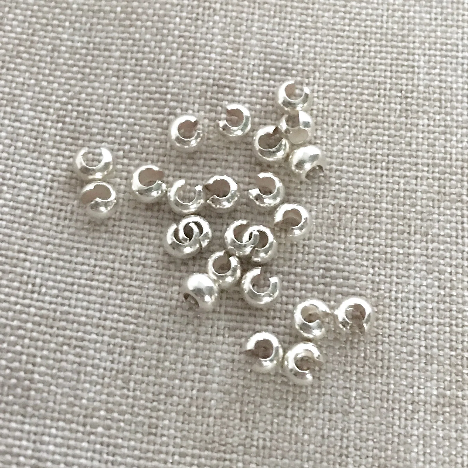 Silver Plated 3mm Crimp Cover - Package of 24