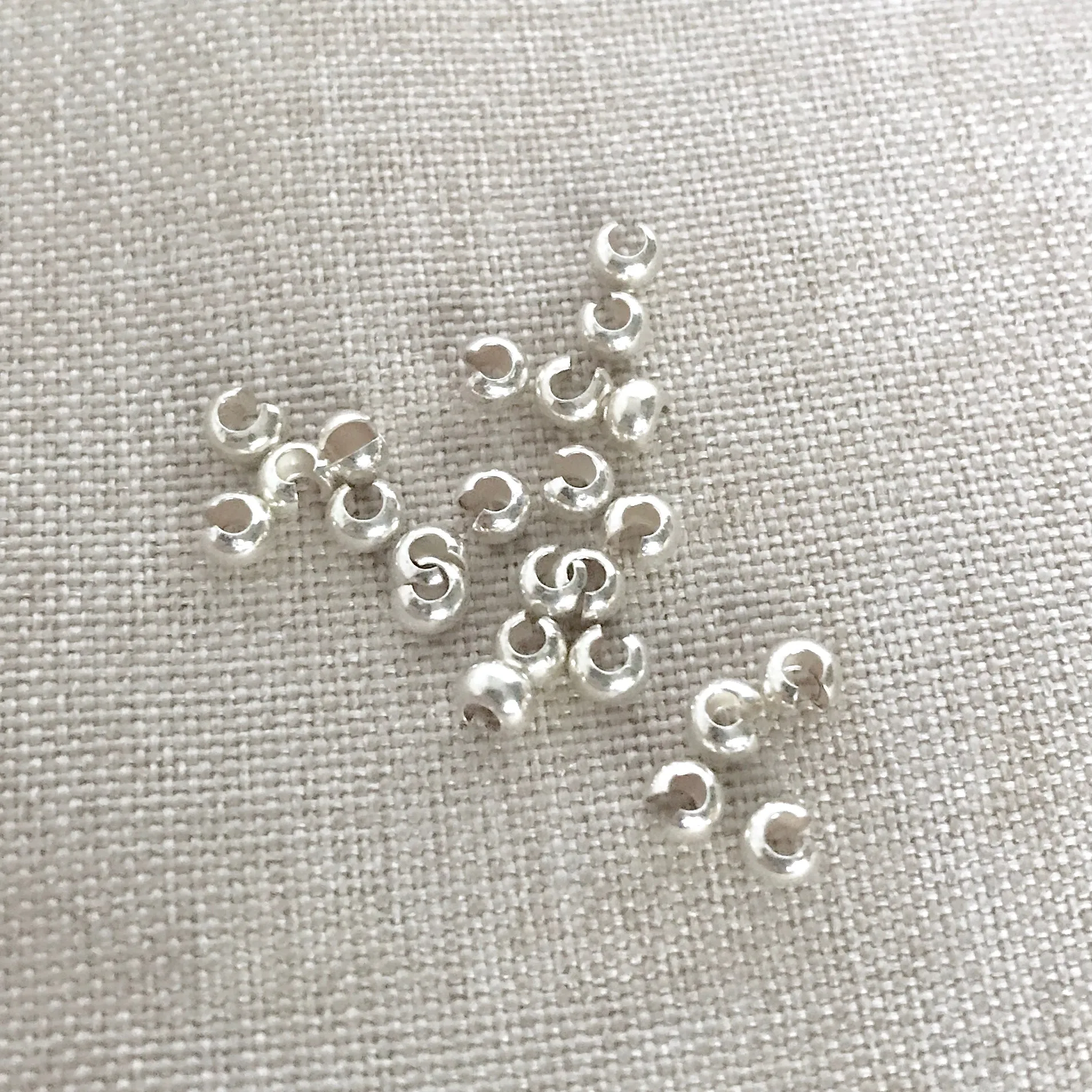 Silver Plated 3mm Crimp Cover - Package of 24