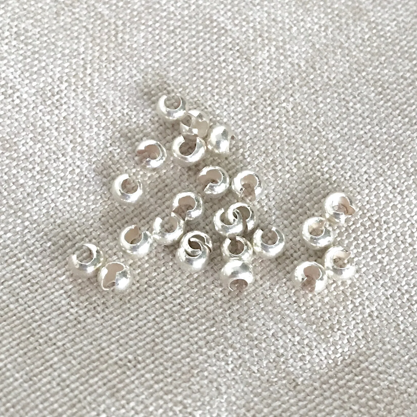 Silver Plated 3mm Crimp Cover - Package of 24