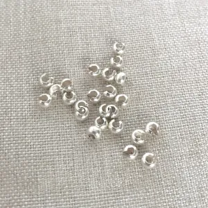 Silver Plated 3mm Crimp Cover - Package of 24