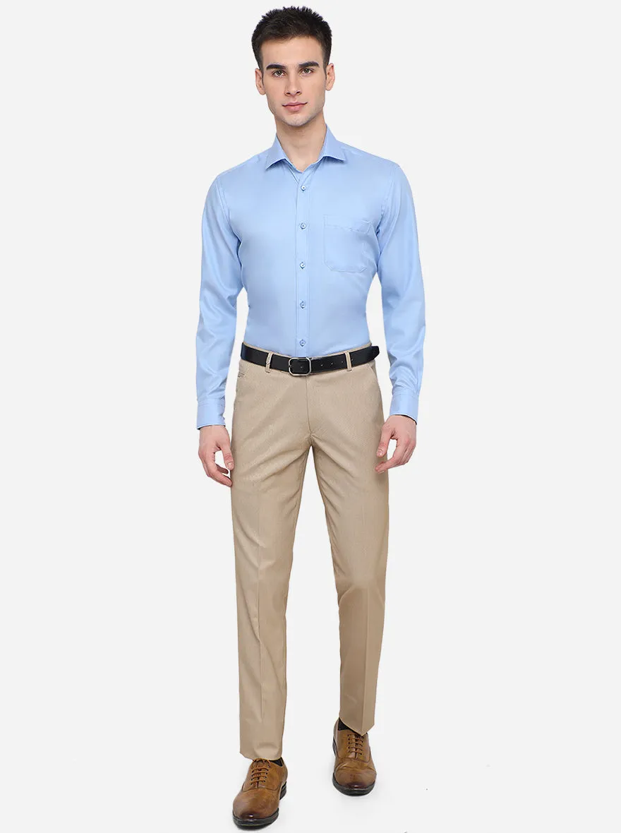 Sky Blue Solid Regular Fit Formal Shirt | Greenfibre