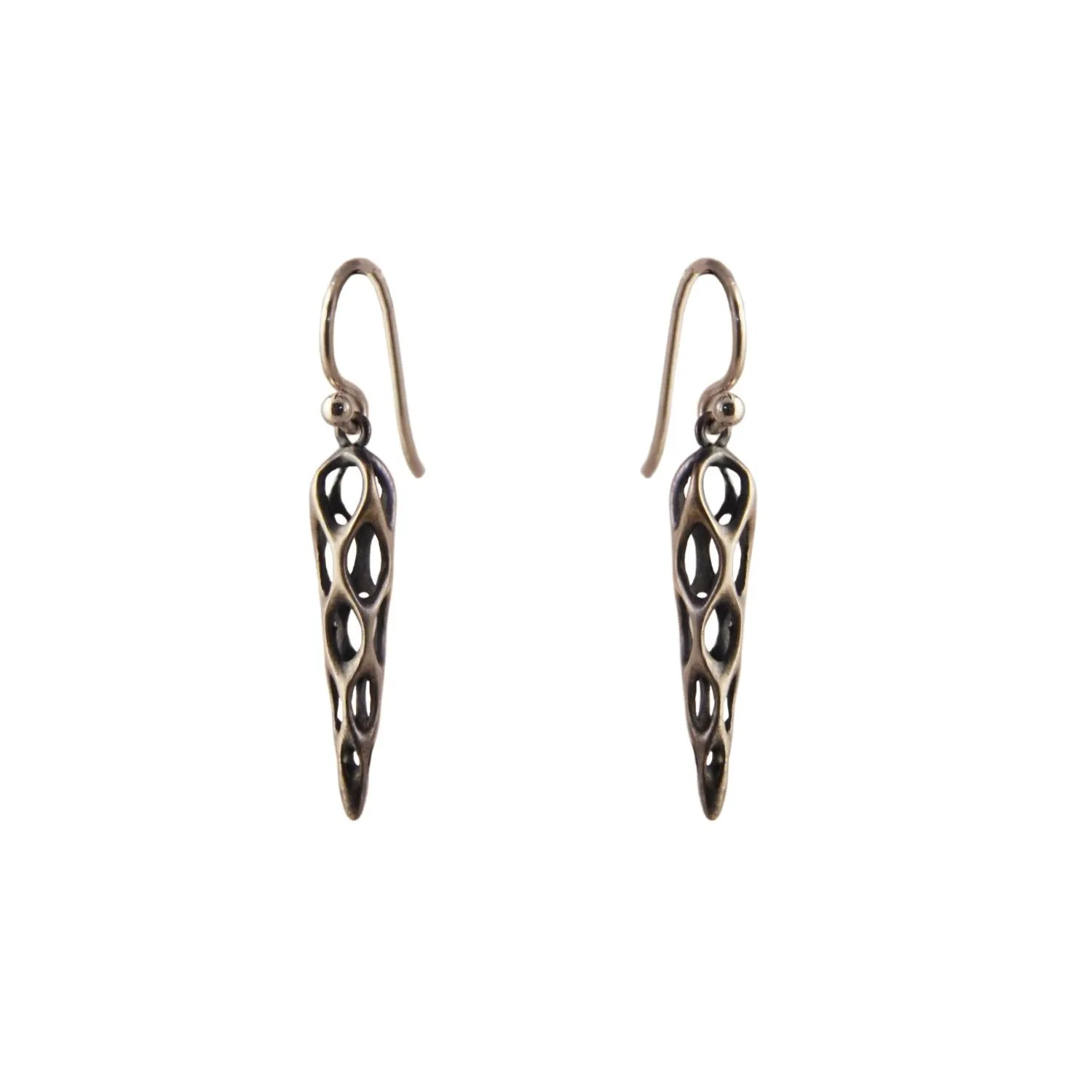 Small Antiqued Silver Cholla Earrings