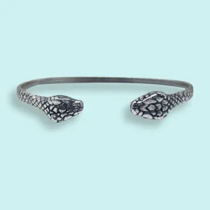 Snake Cuff in Antique Silver Finish