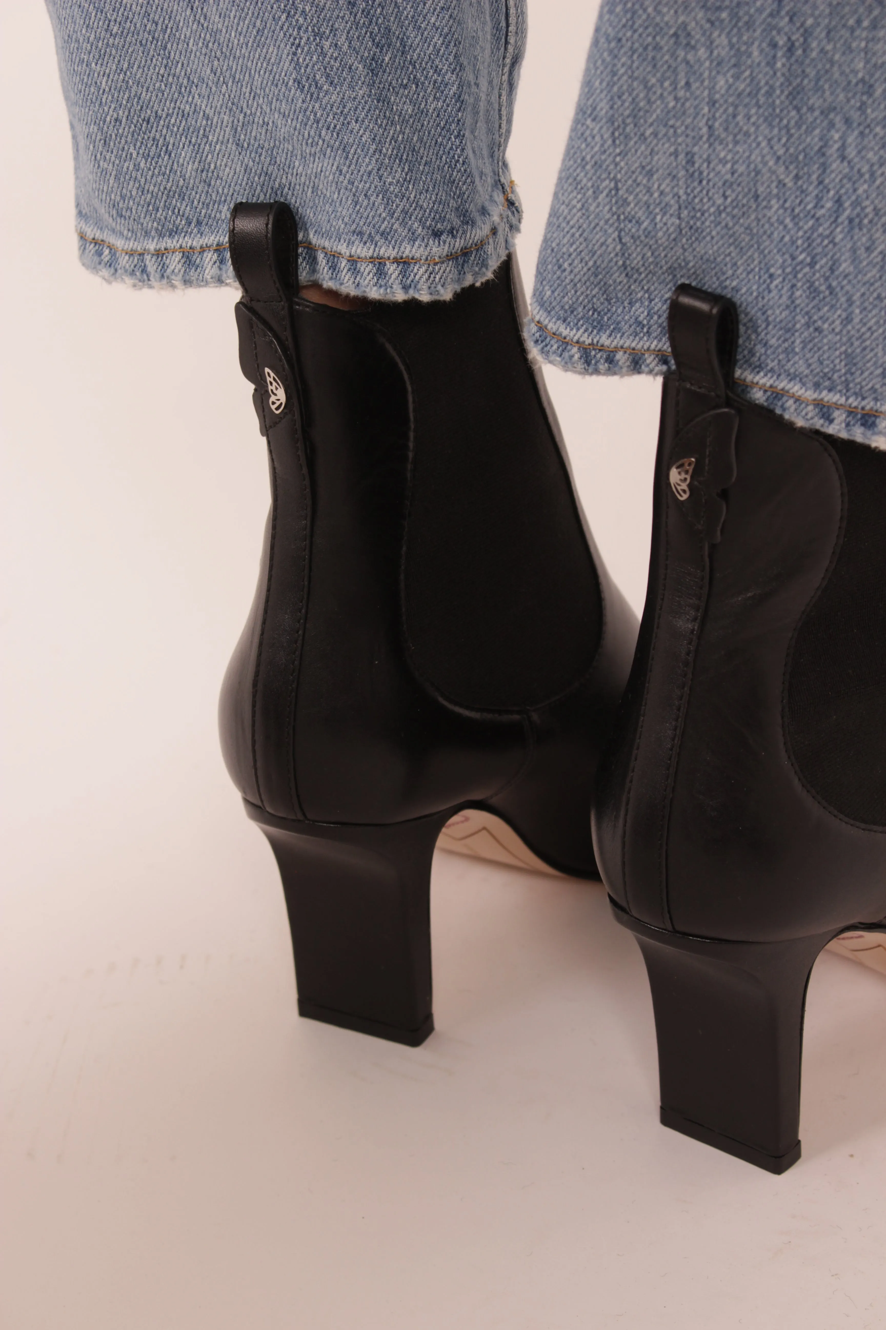 Sophia Webster Black Leather Ankle Boots