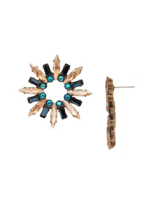 Sorrelli Emory Statement Earring Antique Gold Venice Blue