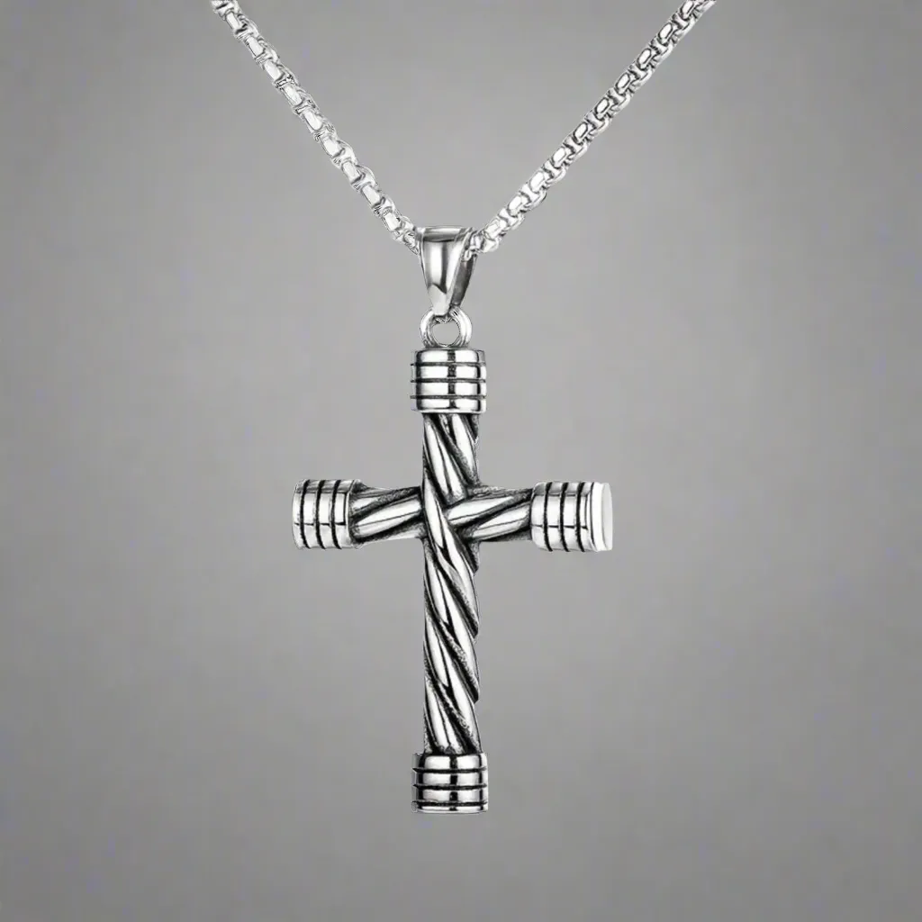Spiral Cross Necklace