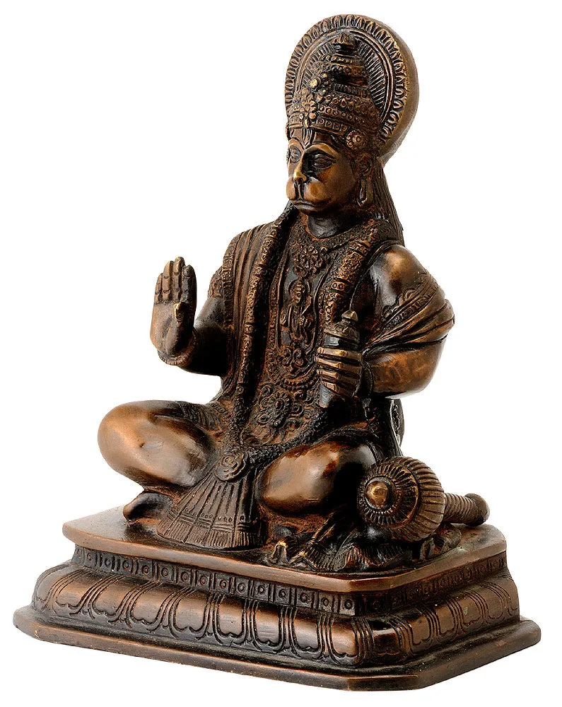 Sri Rama Bhakta Hanuman Statue in Antique Finish