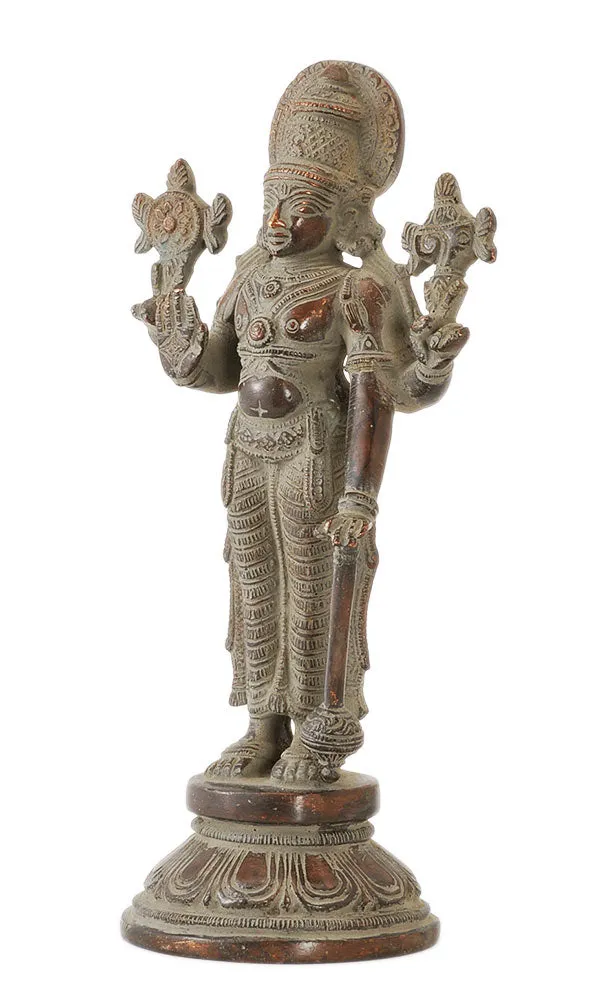 Sri Vishnu Bhagwan Antique Finish Statue