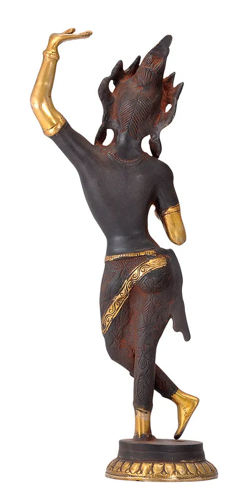 Standing Devi Tara Antique Brown Finish Sculpture