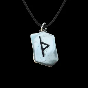Sterling Silver Viking Thurs Rune Antique Finish Pendant