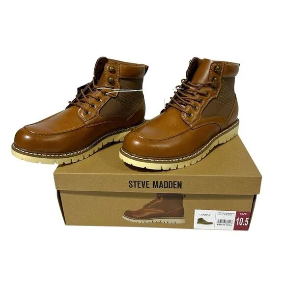 Steve Madden Men's Bleeker Boot Color Cognac Size 10.5