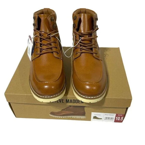 Steve Madden Men's Bleeker Boot Color Cognac Size 10.5