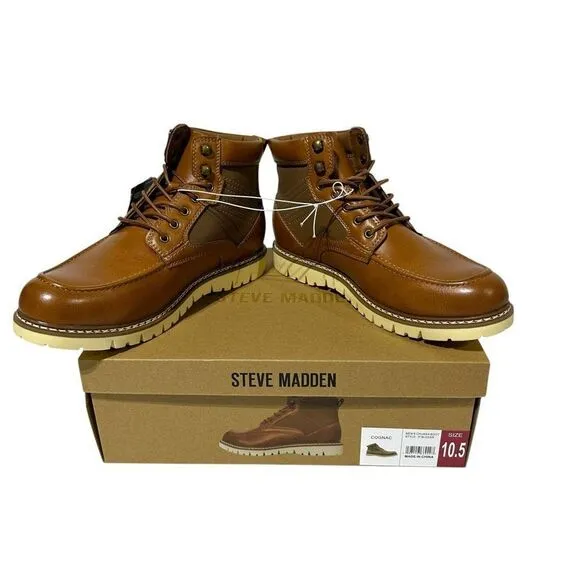 Steve Madden Men's Bleeker Boot Color Cognac Size 10.5