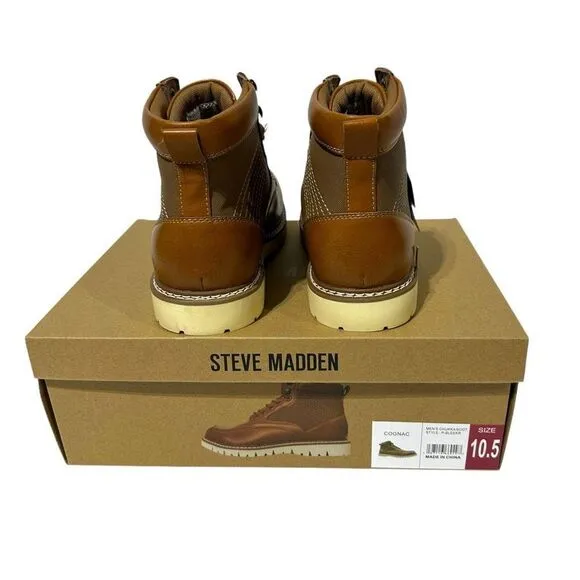 Steve Madden Men's Bleeker Boot Color Cognac Size 10.5
