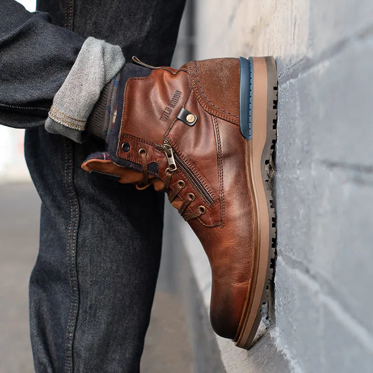 Stout Lace Up Boots Dark Brown