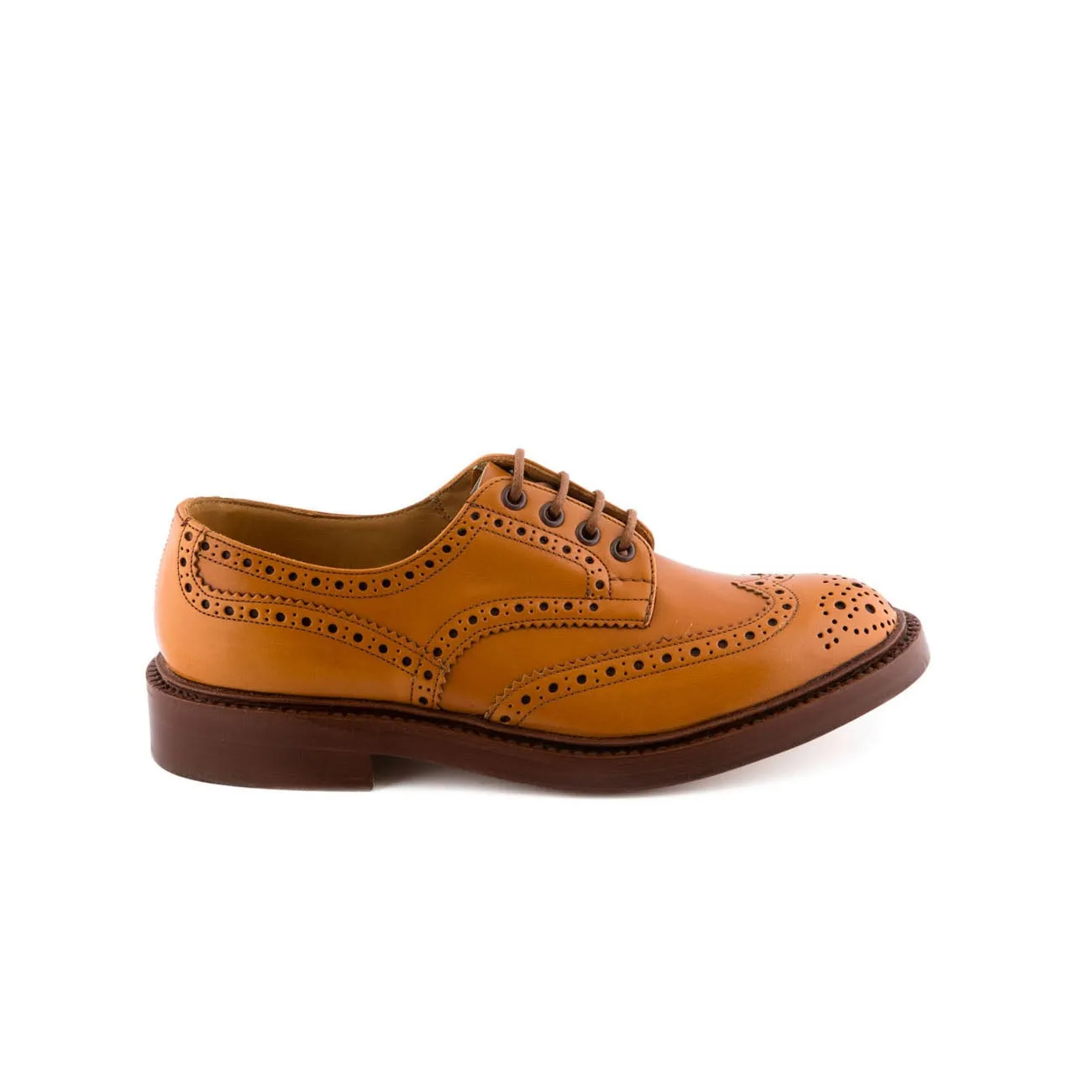 Stringata derby Tricker's Bourton in pelle color cuoio (Suola cuoio)