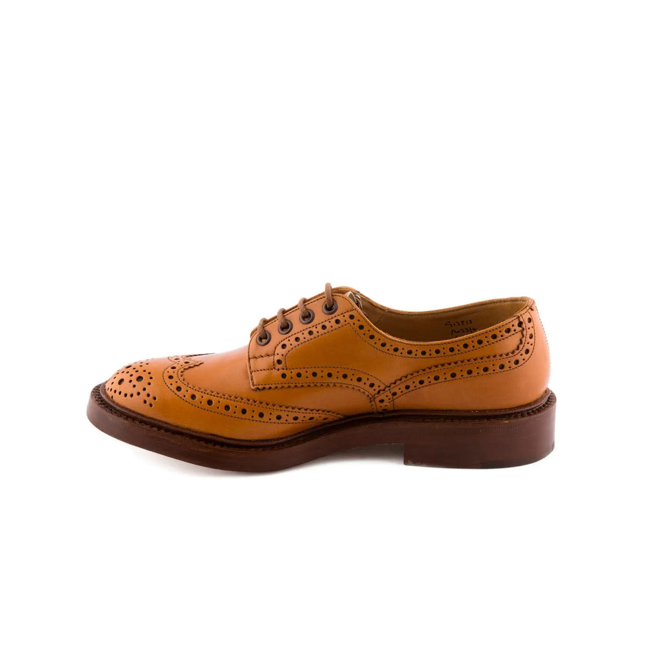 Stringata derby Tricker's Bourton in pelle color cuoio (Suola cuoio)