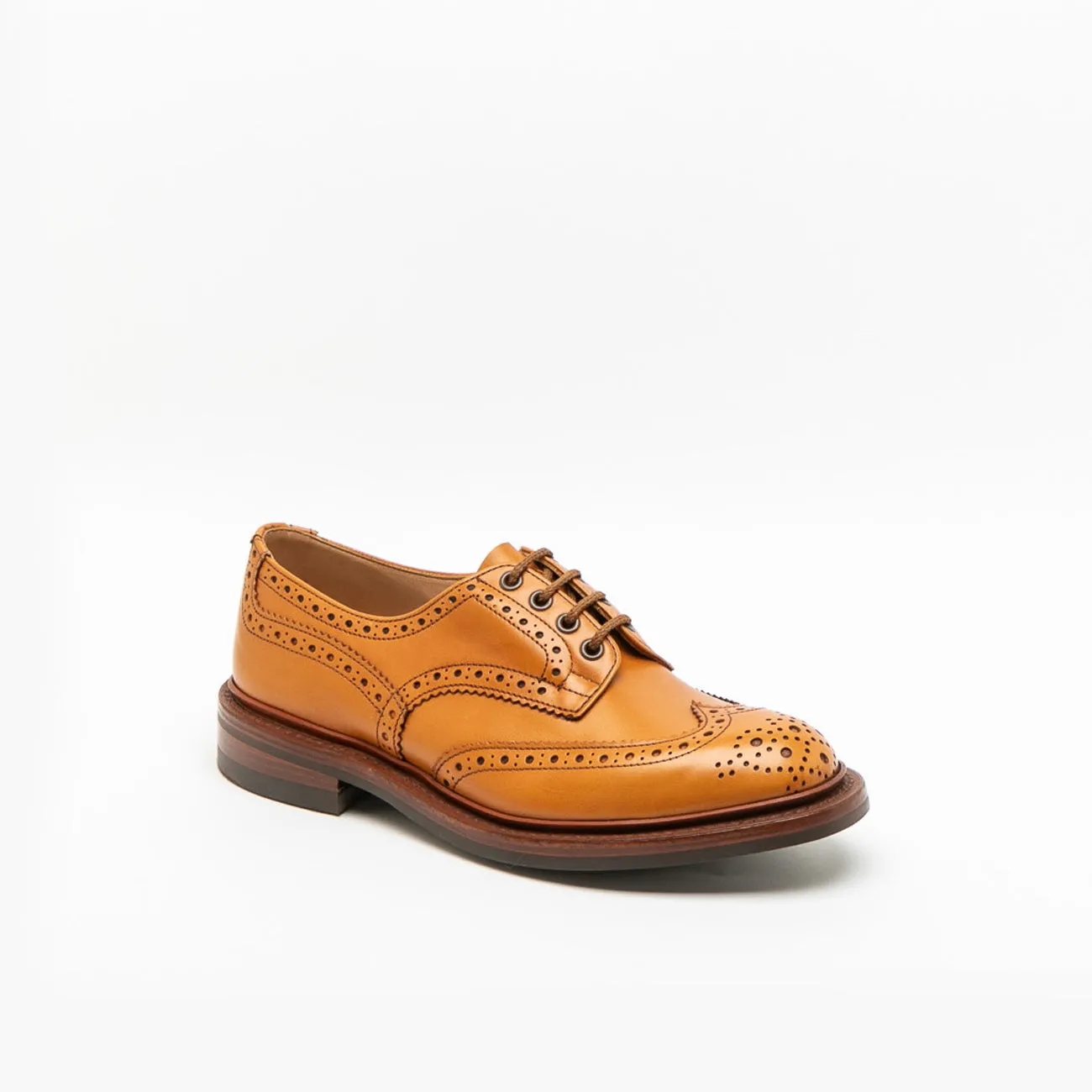 Stringata derby Tricker's Bourton in pelle color cuoio (Suola Dainite)