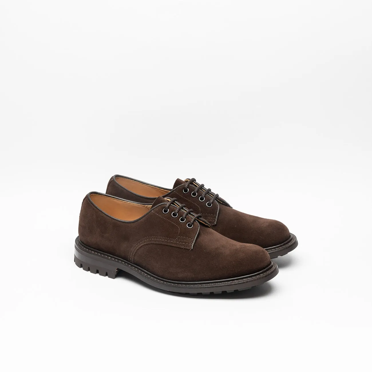 Stringata derby Tricker's Daniel in camoscio marrone (Taglia 5 UK)