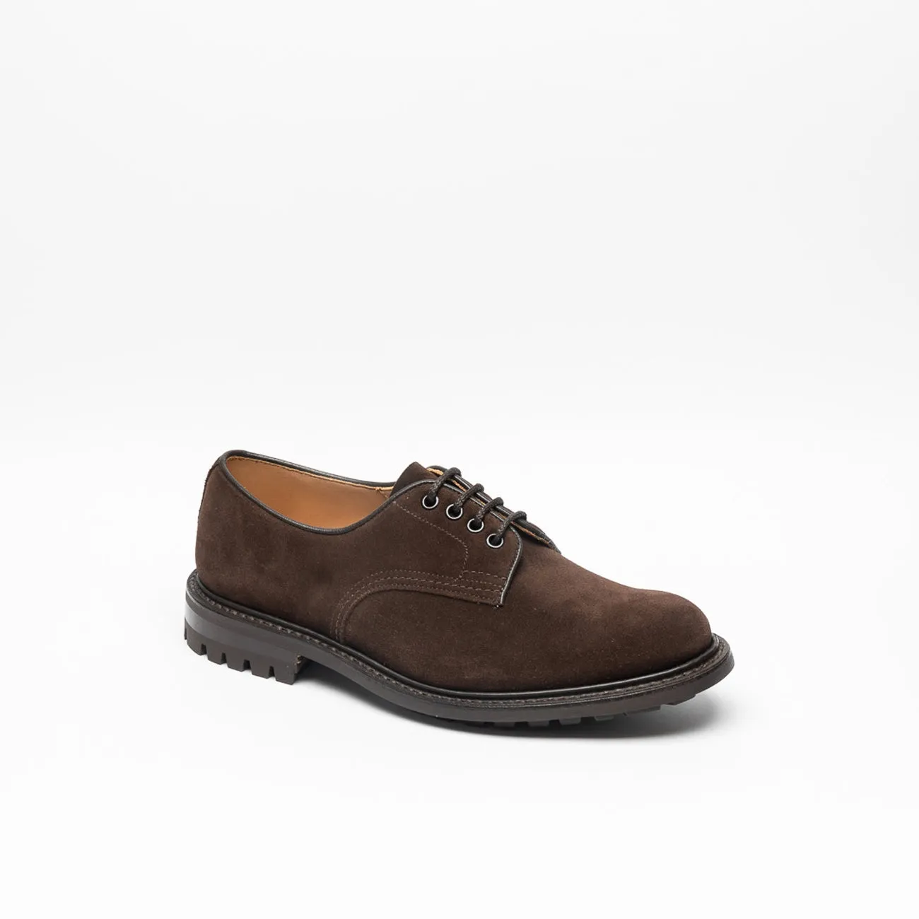 Stringata derby Tricker's Daniel in camoscio marrone (Taglia 5 UK)