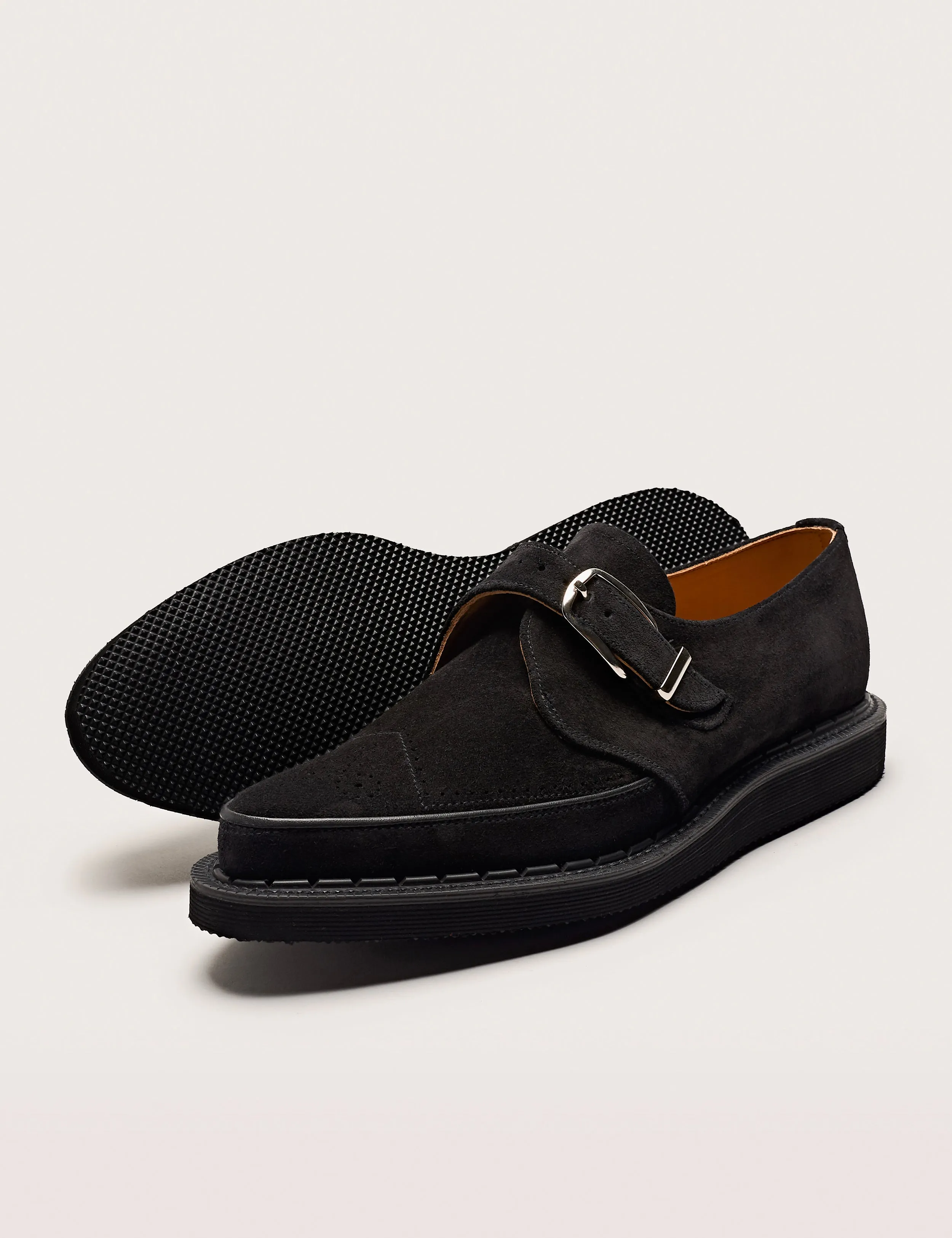 Strummer Monk Black Suede